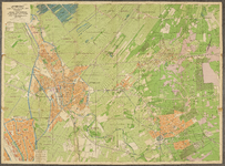 217066 Kaart van de stad Utrecht en het gebied ten oosten van de stad met de plaatsen De Bilt, Bilthoven, Den Dolder en ...